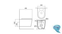 Унитаз подвесной безободковый Aquatek Вега AQ1904T-00 с сиденьем Soft Close (микролифт)