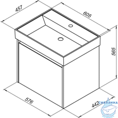 Тумба Aquanet Nova Lite 60 с раковиной Латина 60 дуб рустикальный
