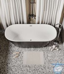 Акриловая ванна Grossman Forta GR-1503MB 170X75 с каркасом (белый/черный матовый)