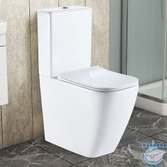 Унитаз напольный безободковый Azario Mirada  AZ-1288A с бачком и сиденьем Soft Close (микролифт)