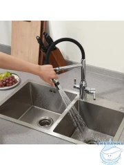 Смеситель кухни Frap F4398 (хром/черный)