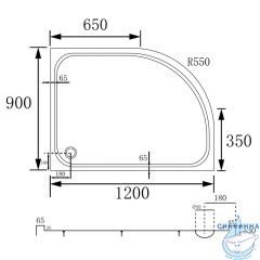 Душевой поддон ABBER AD3E129 R 120х90 асимметричный, акриловый, белый