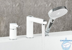 Смеситель для ванны на борт Gappo G1103-8 (хром/белый)