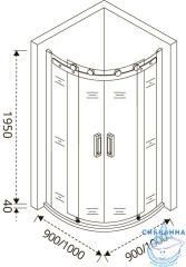 Душевое ограждение Bas Altair R-TD-100-C-CH профиль хром, стекло прозрачное (без поддона)