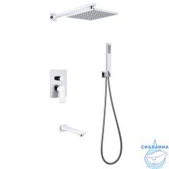 Душевая система Abber Weiss Insel 250 1 режим AF8017W (хром/белый)