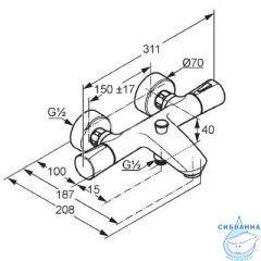 Смеситель для ванны Kludi Zenta 351018638 (черный)