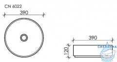  Раковина на столешницу 39 см Ceramicanova Element CN6022