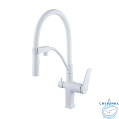  Смеситель для кухни Lemark Bronx LM3761MW (белый матовый)