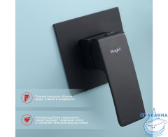 Встраиваемый смеситель Raglo R01.53.06 с гигиеническим душем (черный)