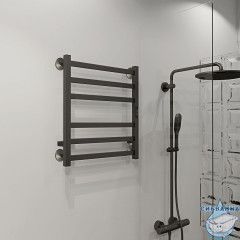 Полотенцесушитель электрический Indigo Oktava Slim (с таймером) 50х60 оружейная сталь (с возможностью скрытого подключения, подключение R/L)