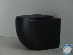 Унитаз приставной безободковый Ceramicanova Metropol Rimless CN4004MB с сиденьем Soft Close (микролифт)