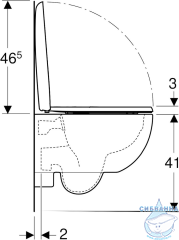 Инсталляция для унитаза Geberit Duofix Delta с кнопкой смыва Delta01 хром глянцевый,  с унитазом Geberit Renova Compact (с сиденьем Soft Close (микролифт)