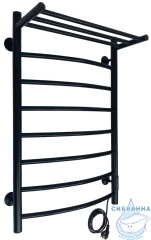 Полотенцесушитель электрический Санприз Классик П8 50х80 с полкой (черный матовый) (подключение универсальное)