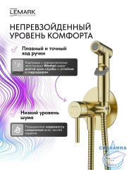 Встраиваемый смеситель с гигиеническим душем Lemark Зенит LMF-1618S-BRGN (брашированное золото)