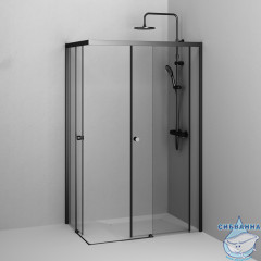 Душевое ограждение AM.PM X-Joy 120х80 W94G-403-12080-BТ профиль черный, стекло прозрачное (без поддона)