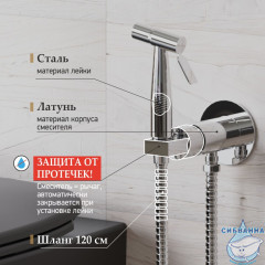 Смеситель Paini Castello Round CACR442R с гигиеническим душем (хром)