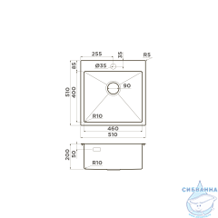Кухонная мойка Omoikiri Akisame 51-GM 4973440 вороненая сталь