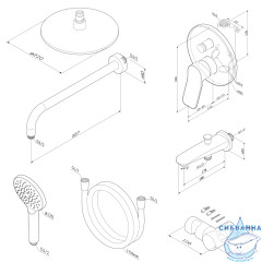 Душевая система Am.PmX-Joy FB85A10020 220 3 режимa (хром)