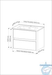 Тумба под раковину 1Marka Mona 60П агатовый серый