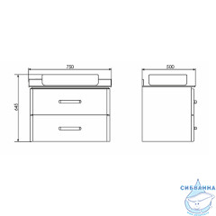 Тумба подвесная Comforty Амстердам 75 белый глянец с раковиной Comforty T-Y9378