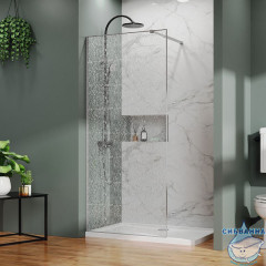 Walk-in Azario Валк-ин 120 профиль графит, стекло битое стекло AZ-275-120-MGR-CBR