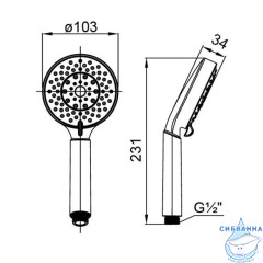 Лейка для душа Milardo 100 5 режимa 1505F10M18 (хром)