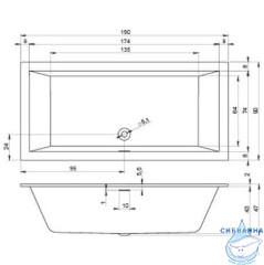 Акриловая ванна Riho Rething Cubic Velvet 190x90 BR1110500000000