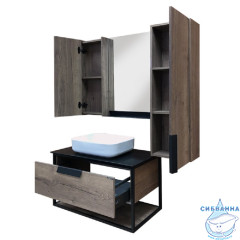 Тумба подвесная Comforty Кёльн 75 дуб темный с раковиной Comforty T-Y9378