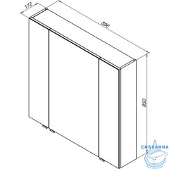 Зеркало-шкаф Aquanet Алвита 90 серый антрацит