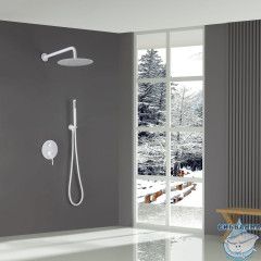 Душевая система ABBER Emotion AF8818W скрытого монтажа без излива, белый матовый