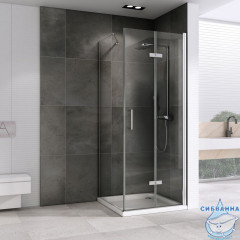 Душевое ограждение ABBER Zart AG08090P-S81 90x80 профиль хром, стекло  прозрачное (без поддона)