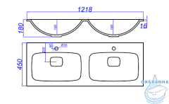 Мебельная раковина Aqwella Малага 120 см Mal.12.04.D