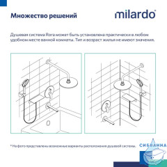 Комплект смесителей 2 в 1: Душевая система с изливом и смеситель для умывальника, черный матовый, Rora, Milardo, ROR0003M70