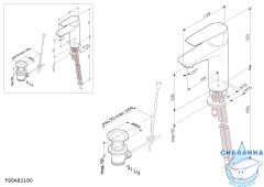 Смеситель для раковины AM.PM Gem F90A82100 (с донным клапаном) (хром)