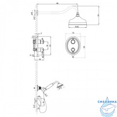 Душевая система Lemark Villa  200 1 режим LM4829B (бронза)