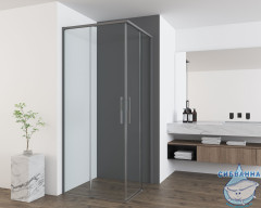 Душевое ограждение Vincea Ultima 80x90 профиль вороненая сталь, стекло прозрачное VSS-7UL8090CLGM