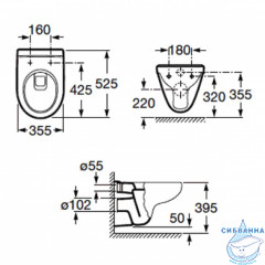 Унитаз подвесной Roca Victoria 34630300R с сиденьем быстросъемным Soft Close (микролифт)