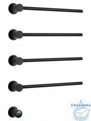 Полотенцесушитель электрический  Wonzon&Woghand Hamburg 47х7WW-AL314-MB (с возможностью скрытого подключения, подключение универсальное) (черный матовый)