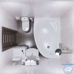 Акриловая ванна Тритон Изабель 170х100 правая с каркасом