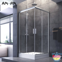 Душевое ограждение AM.PM Gem 90х90 W90G-403-090MT профиль серый, стекло прозрачное (без поддона) (без поддона)