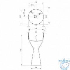 Раковина напольная 45 см ABBER Kristall  AT2703Onyx-Black