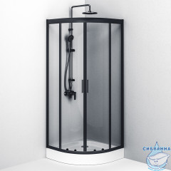 Душевое ограждение Am.Pm Gem W90G-401-080BT 80x80 профиль черный, стекло прозрачное (без поддона)