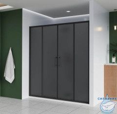 Дверь в нишу Veconi Эво 160 профиль графит, стекло тонированное E4-GR-160-12-C9