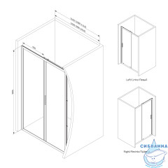Дверь в нишу AM.PM Gem W90G-110-1-195BT 110 см профиль черный, стекло прозрачное