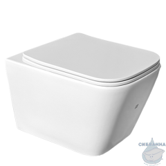 Инсталляция для унитаза Charus CC.300.80.01 с кнопкой смыва Charus Minimalista  черный матовый,  с унитазом Charus Alva Rimless EWC700-114WT (с сиденьем Soft Close (микролифт)