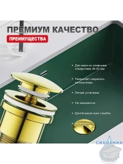 Донный клапан для раковины Raglo R600.01.23 (золото)