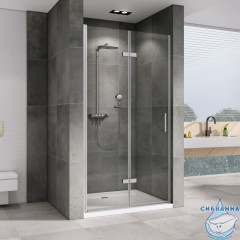 Дверь в нишу ABBER Zart AG08090P 90x195 профиль хром, стекло прозрачное