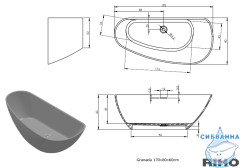 Ванна из искусственного мрамора Riho Granada 170x80
