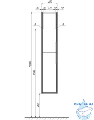 Шкаф-колонна Акватон Рико белый/ясень фабрик