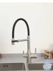 Смеситель кухни Frap F4398-5 сатин (/черный)